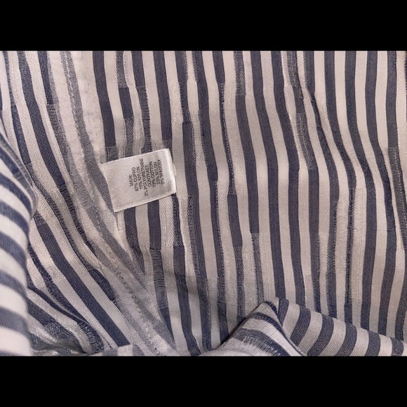 ST.JOHN stripe shirt blue beige size 4 - Picture 8 of 11